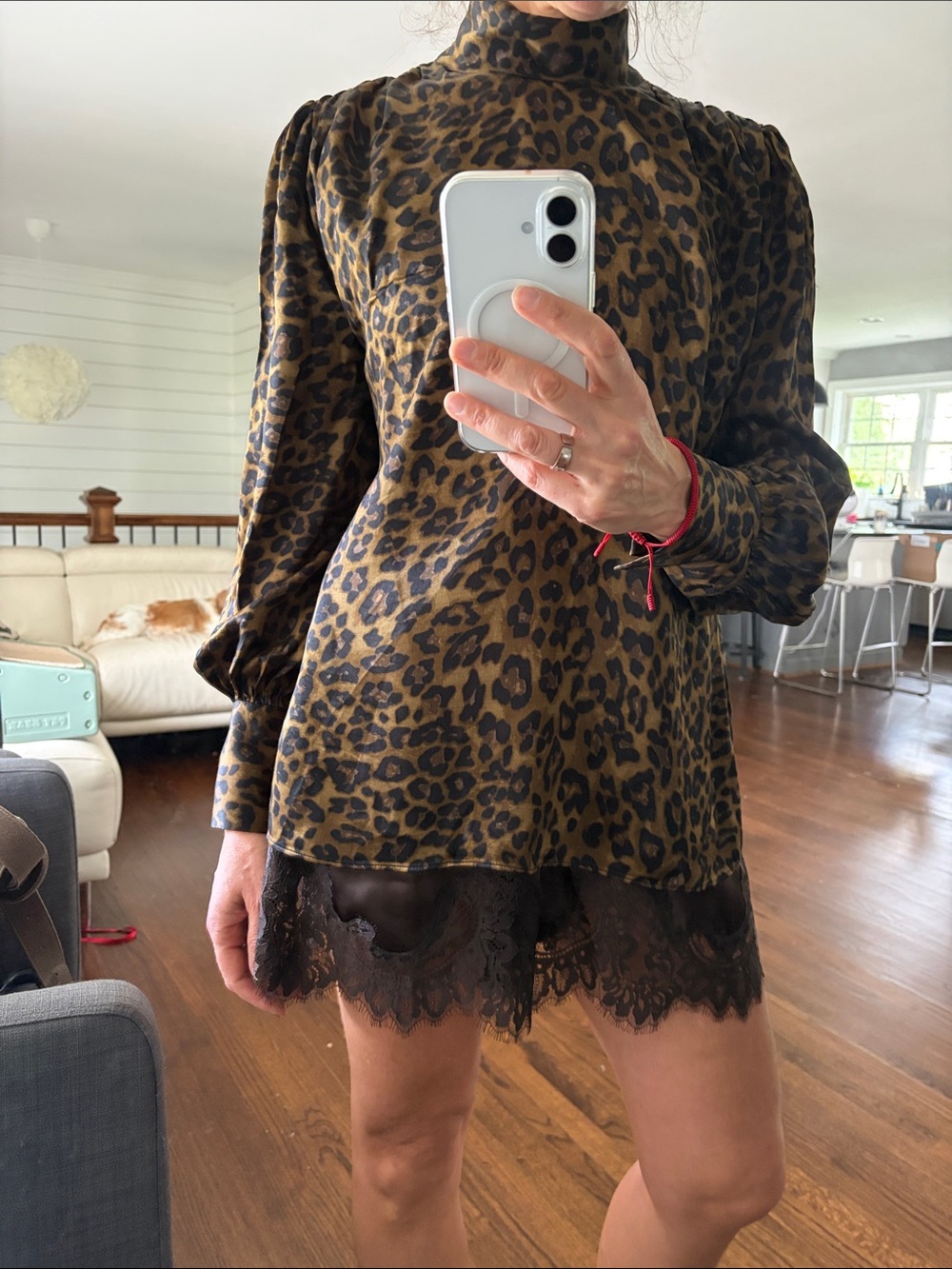 Zara Leopard Print Blouse - Brown and Black